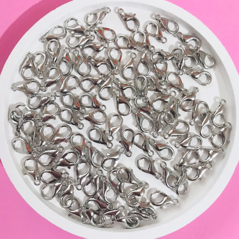 ตะขอก้ามปู สีเงิน 50-100 ชิ้น | ขนาด 6x12 mm