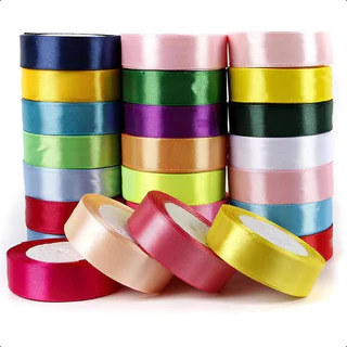 【LS】(25 หลา / ม้วน) ริบบิ้นผ้าซาตินหน้าเดียว 25 มม. 2.5CM ตกแต่งสายรัดของขวัญคริสต์มาส