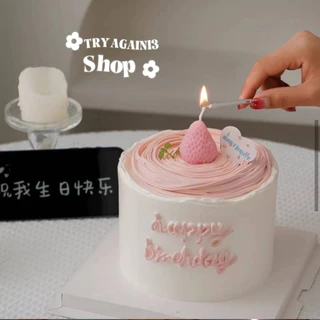 เทียนวันเกิด เที่ยนสตอเบอรี่ น่ารักมาก พร้อมส่ง