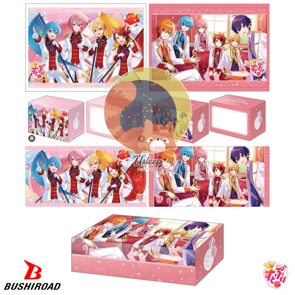 Bushiroad Sleeve & Deck Holder V3 & Storage Box V2 & Rubber Mat V2 Strawberry Prince Part.2 - Sutopu
