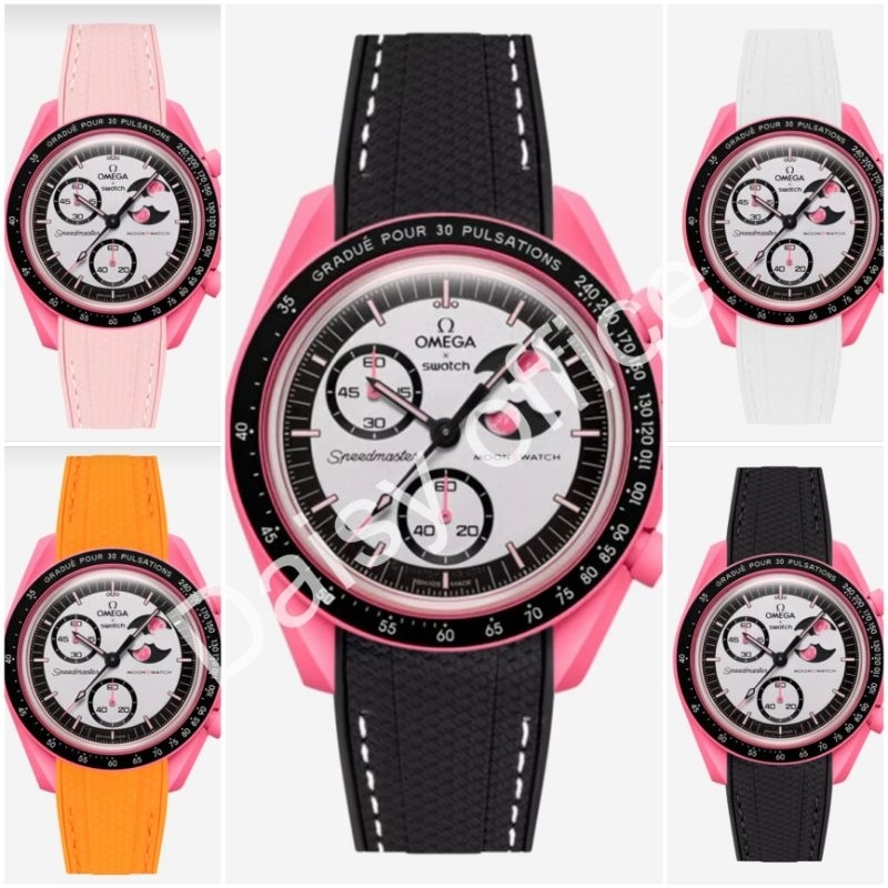 สายนาฬิกา ยางซิลิโคนนิ่ม ใช้ได้กับนาฬิกา Omega x SwatchSilicone Watch Strap 20 mm for Omega x swatch