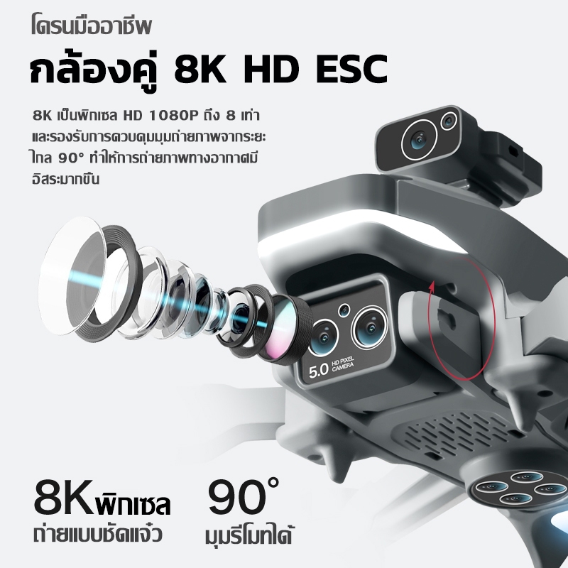 2025 Mini โดรนบังคับ GPS แบบพับได้พร้อมกล้อง 8K เครื่องบินควบคุมระยะไกลระยะยาว 5G เริ่มต้นเป็นมือใหม่ drone