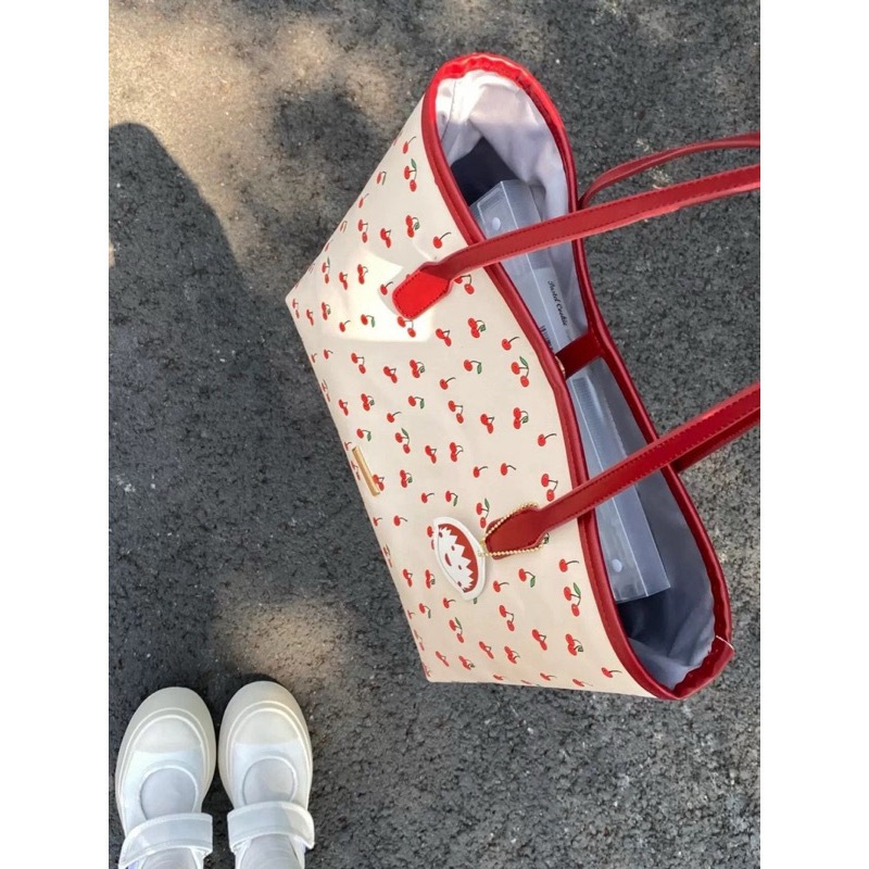 กระเป๋าโท้ทขนาดใหญ่กระเป๋าสะพายไหล่กระเป๋าผู้หญิงกระเป๋าโท้ทเชอร์รี่ฤดูร้อนอินพร็อพกระเป๋าช้อปปิ้ง - รูปที่ 6