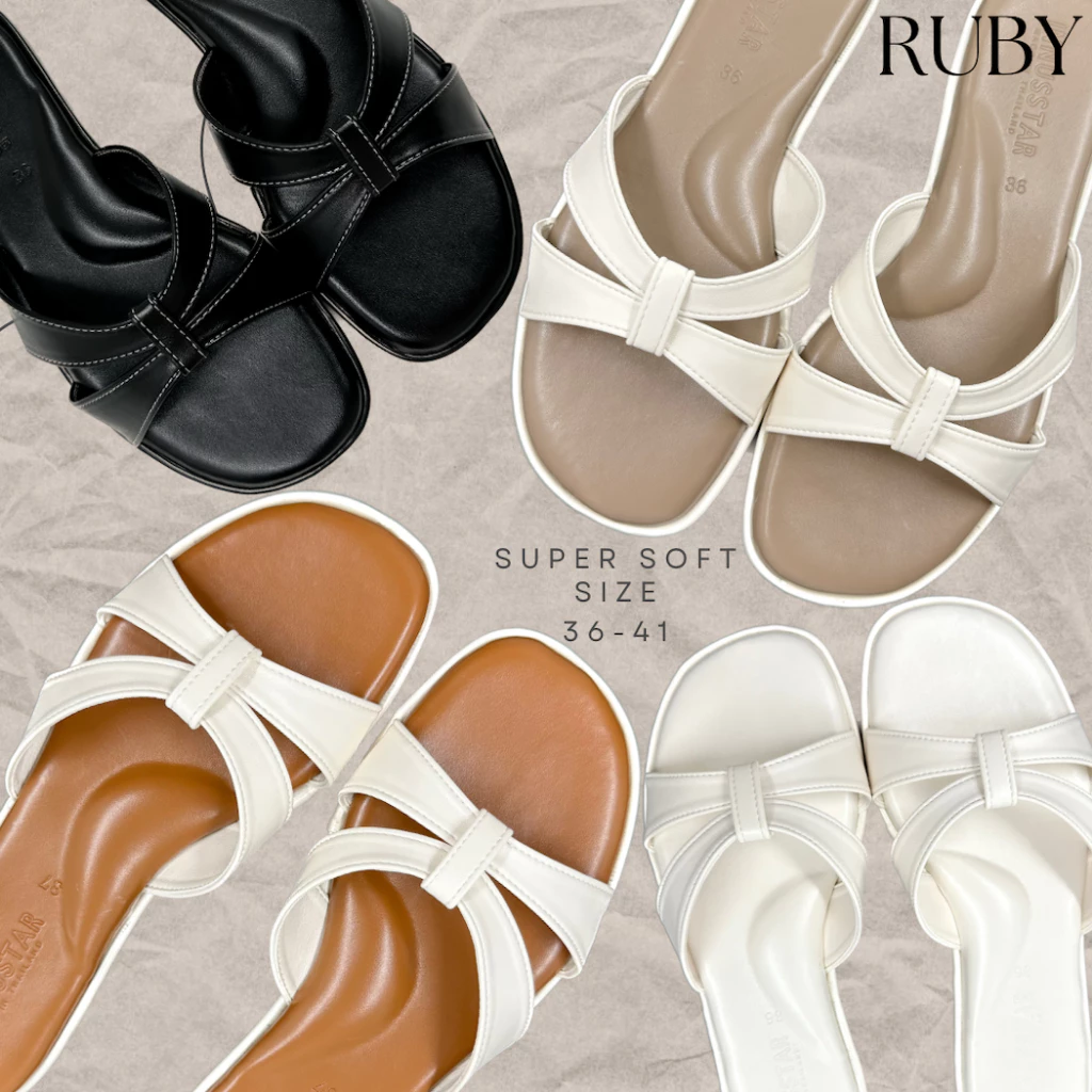 🌟🧚♀️รุ่นRUBY🌞🧚รองเท้าแตะพื้นนุ่มหนังนิ่มมากๆ งานแฮมเม้ดของโรงงานไทย🇹🇭พร้อมส่ง3สีไซส์36-41