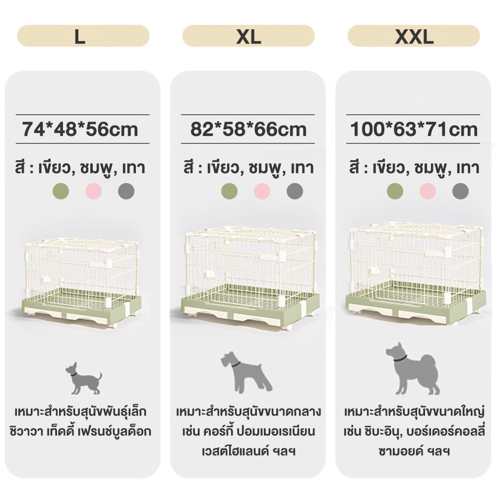 PetStern (แบบมีล้อ)กรงกระต่าย 1ชั้น กรงกระต่ายขนาดใหญ่ มีล้อพกพาง่ายเคลื่อนย้ายสะดวกดึงถาดรองกรงได้ - รูปที่ 7