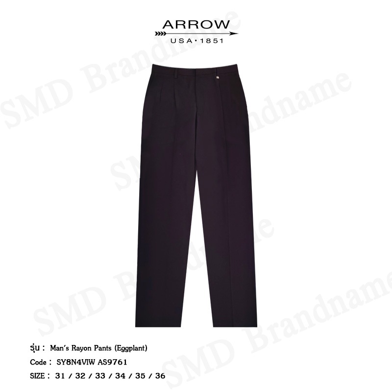 Arrow กางเกงสแล็คผู้ชาย ขายาว ทำงาน รุ่น Man's Rayon Pants (Eggplant) Code: SY8N4VIW AS9761