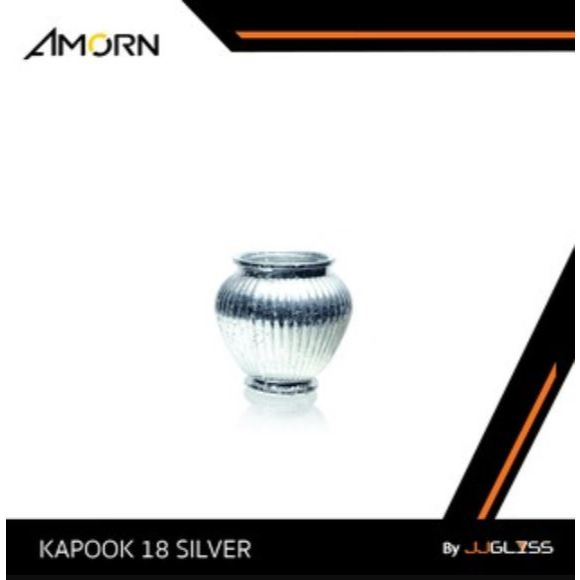 JJGLASS - ( AMORN ) KAPOOK 18 SILVER -  แจกันแก้ว  แฮนด์เมด สำหรับตกแต่งบ้าน
