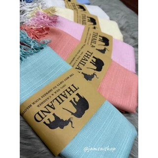 ผ้าพันคอ ผ้าคลุมไหล่ผ้าไหม สีพื้นหลายสีพร้อมส่ง