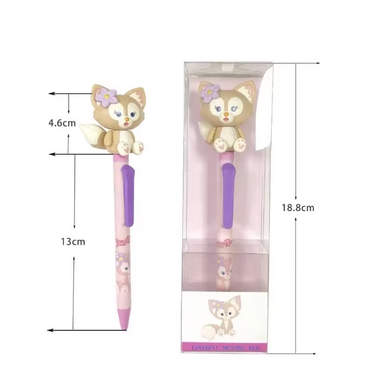 ปากกา การ์ตูน Disney Duffy and Friends Linabell 🦊🌸 ดิสนีย์ ลิน่าเบลล์ 📝  เครื่องเขียน ปากกาหมึกดำ เปลี่ยนไส้ได้ - รูปที่ 2