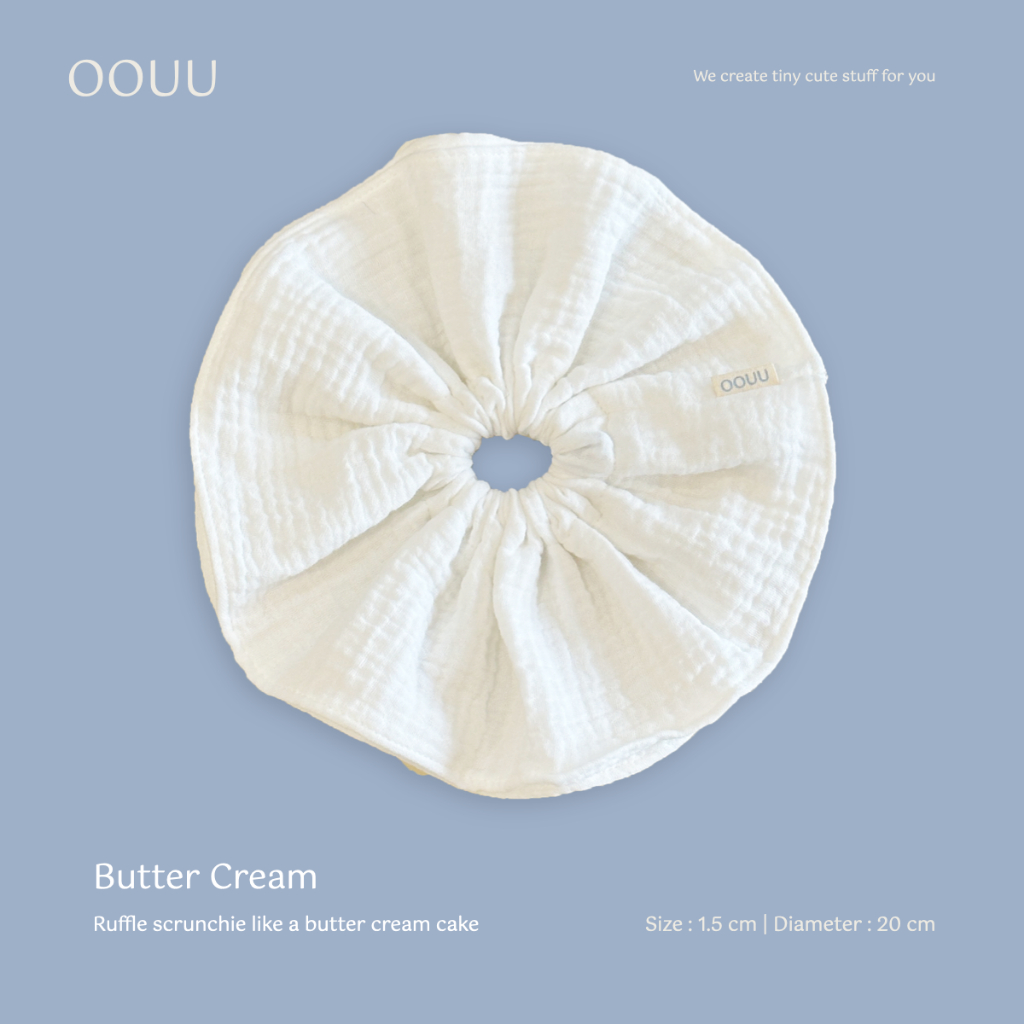 Butter Cream Cake scrunchies | ยางมัดผมรุ่นบัตเตอร์ครีม แบบระบาย  มี 6 สี