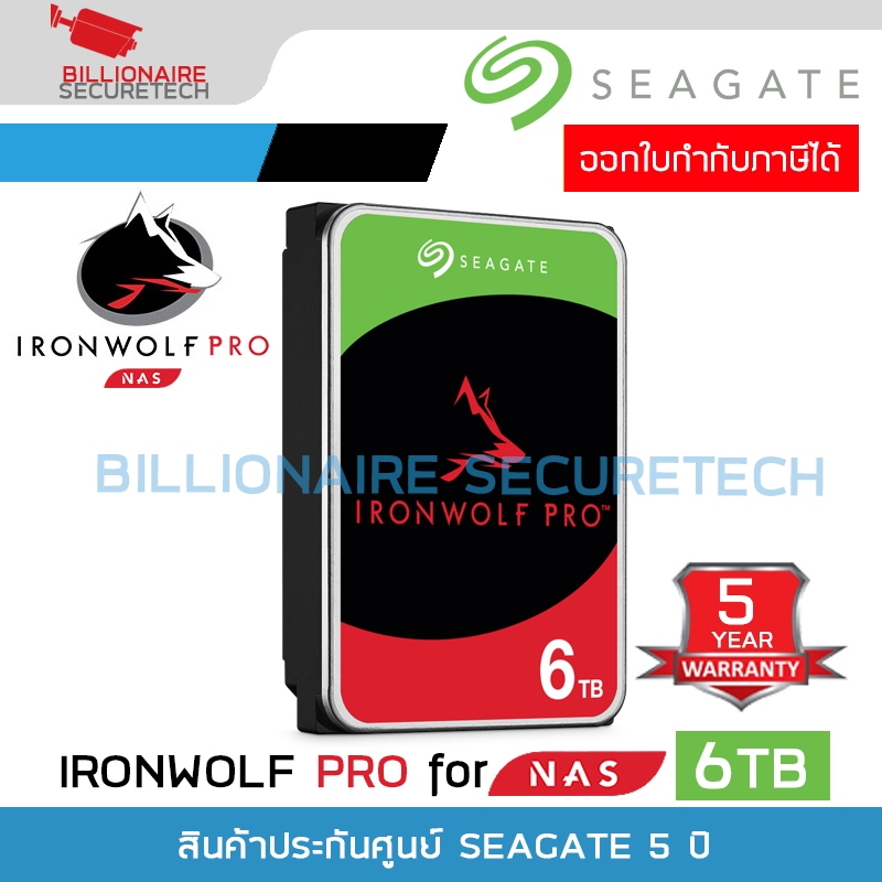 SEAGATE IRONWOLF PRO NAS Hard Drive 6 TB SATA III ( 7200RPM, 256MB, SATA-3, ST6000NT001 ) Cache 256 