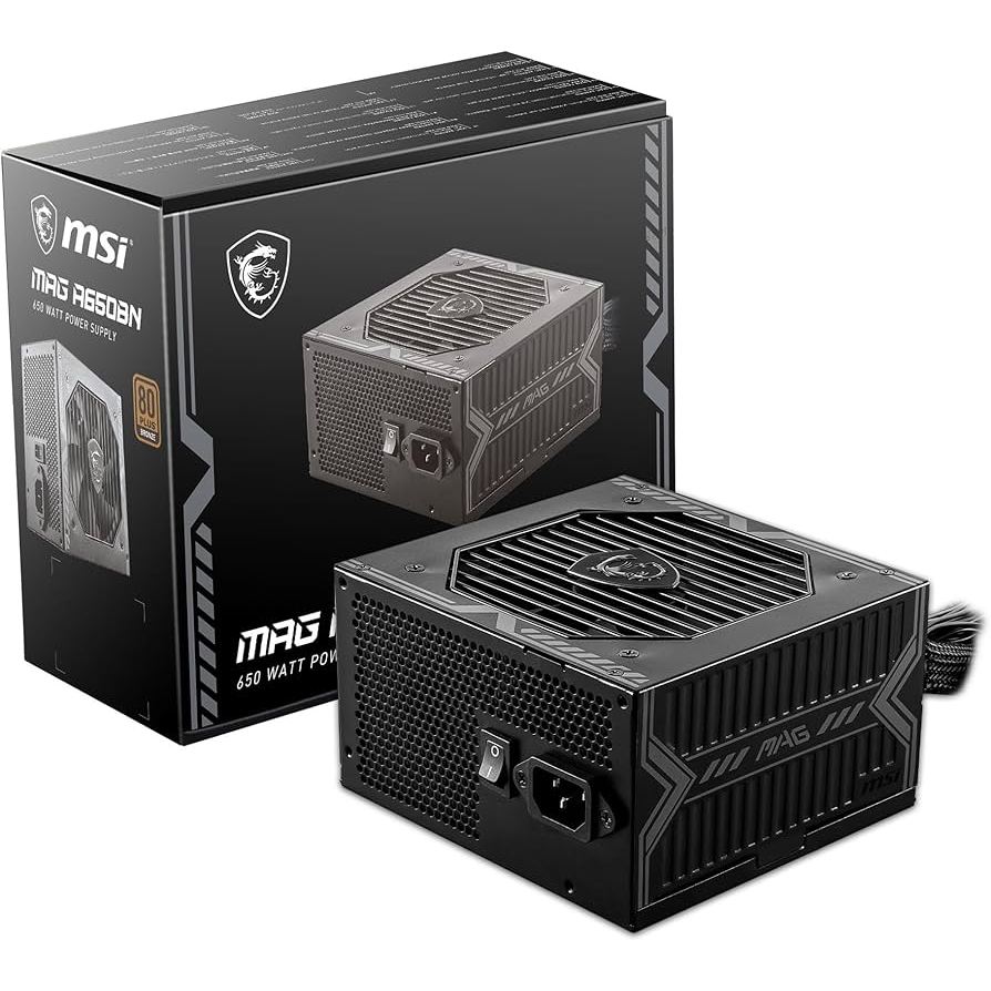 POWER SUPPLY (อุปกรณ์จ่ายไฟ) MSI MAG A650BN 650W (80 PLUS) ประกัน 3 ปี