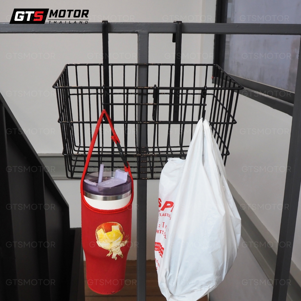 ตะกร้ารับพัสดุหน้าบ้าน แขวนใส่ของ แขวนรับอาหาร วัสดุแข็งแรง ทนทาน รับน้ำหนักได้เยอะ มีสีขาวและดำ ราคา ถูกที่สุด ดีลบีเคเค แกลเลอรีภาพที่ 6