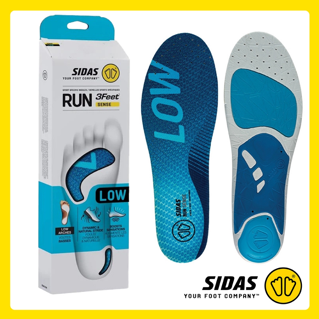 SIDAS 3Feet® RUN Sense LOW แผ่น Insole นักวิ่ง 'เท้าแบน'