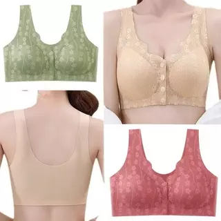 MW155 ขายดี เสื้อชั้นใน ผ้าเรยอน ติดกระดุมด้านหน้า ขนาดใหญ่ สําหรับคุณแม่ ผู้สูงอายุ และผู้สูงอายุ ไซซ์ M-4XL