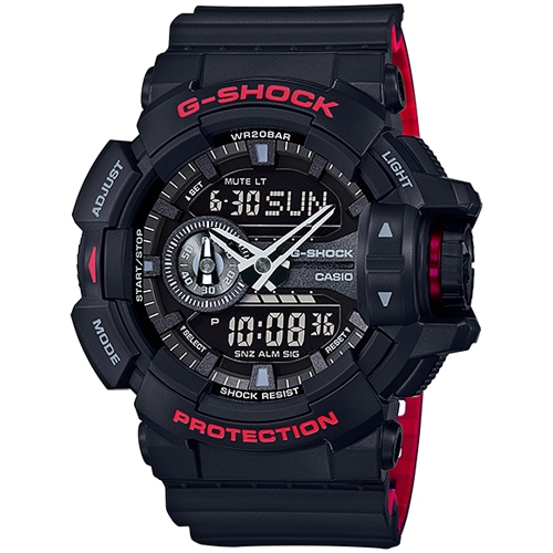 G-Shock นาฬิกาข้อมือผู้ชาย สายเรซิ่น สีดำ รุ่น GA-400,GA-400HR,GA-400HR-1A