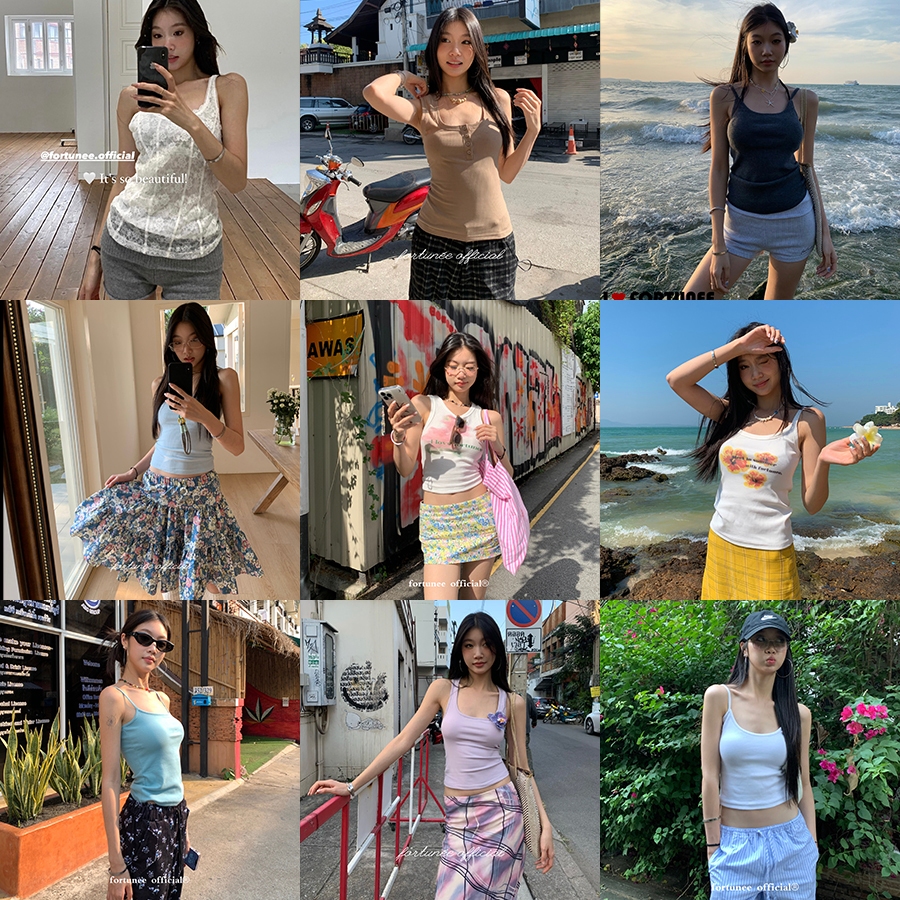 ❣Fortunee ❣ พร้อมส่งเสื้อสายเดี่ยว เสื้อกล้าม
