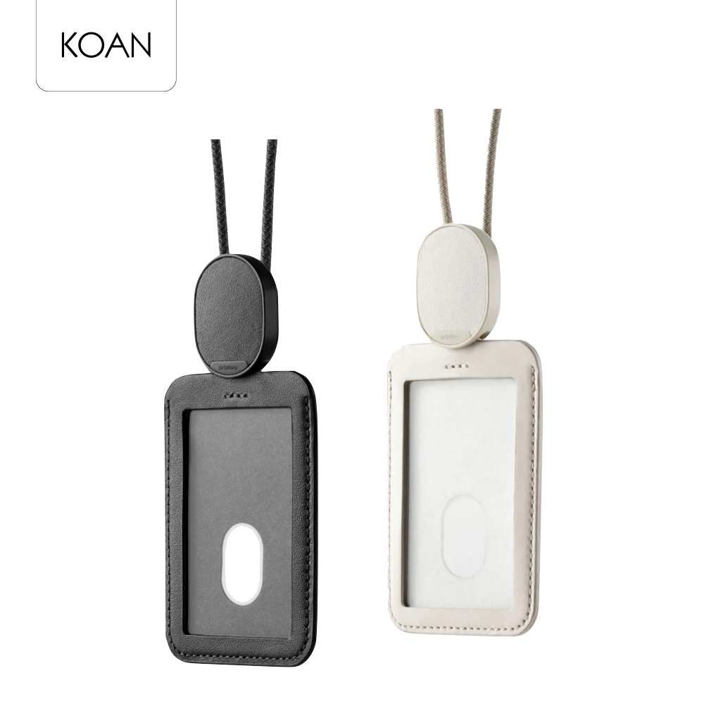 Orbitkey ID Card Holder w/Lanyard - Black / Stone