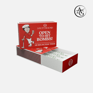 3PUTTROUND The Red Golf Tee Match Box สีแดงขาว