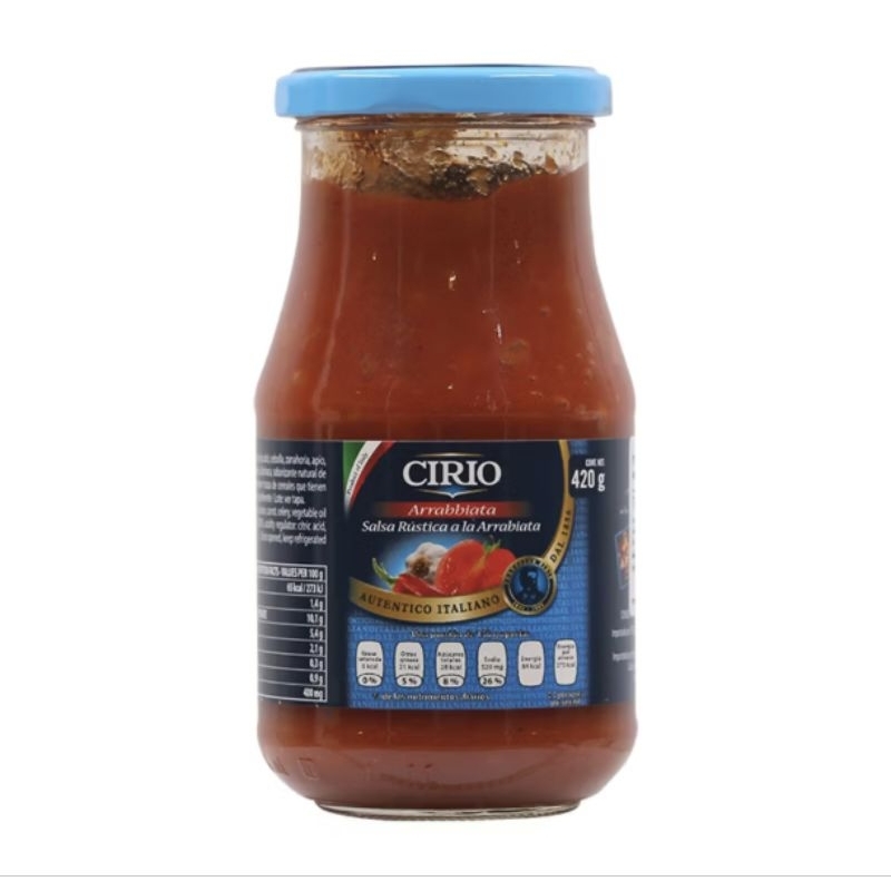 Cirio Pasta Sauce Arrabiata 420g. - ซิริโอ พาสต้าซอสอาราเบียต้า 420ก.