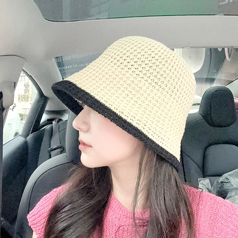 หมวกสาน Mimi (B147) หมวกบัคเก็ตกันแดด แฟชั่นสำหรับผู้หญิง รูปที่ 4
