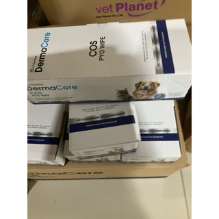 DermaCore COS PYO Wipe ผ้าเปียกสำหรับโรคผิวหนังติดเชื้อรา แบคทีเรีย ยีสต์ ในสัตว์เลี้ยงทุกชนิด