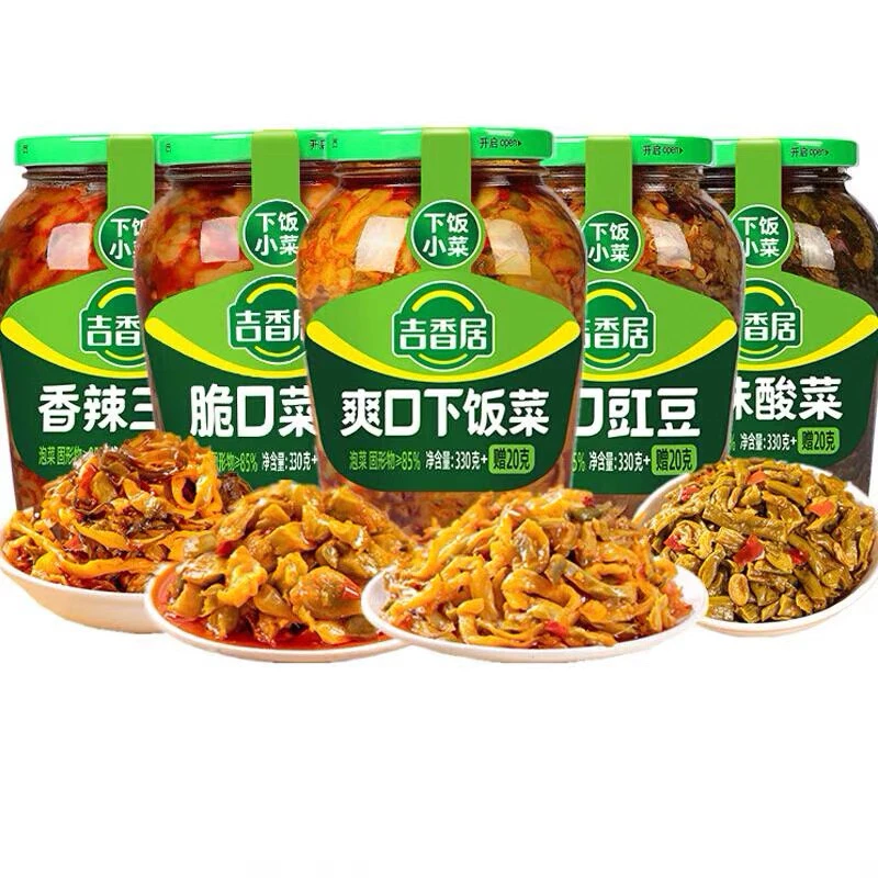 ถั่วดอง ผักกาดดอง พร้อมทาน ( 吉香居下饭菜、榨菜 ) ขนาด 330g พร้อมส่งจากไทย ถั่วฝักยาวดอง ผักดอง