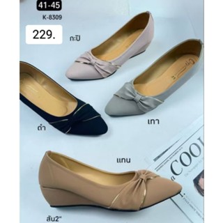 รองเท้าไซส์ใหญ่คัชชูส้นเตารีดสูง1-2นิ้ว🍑ไซส์41ถึง45