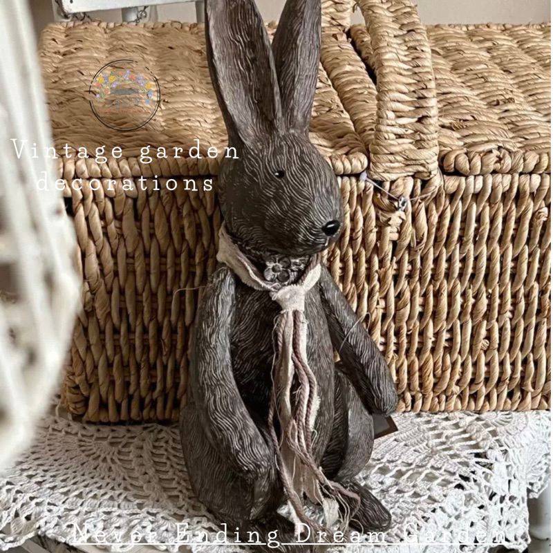 Vintage garden decorations รูปปั้นกระต่าย ตกแต่งสวน