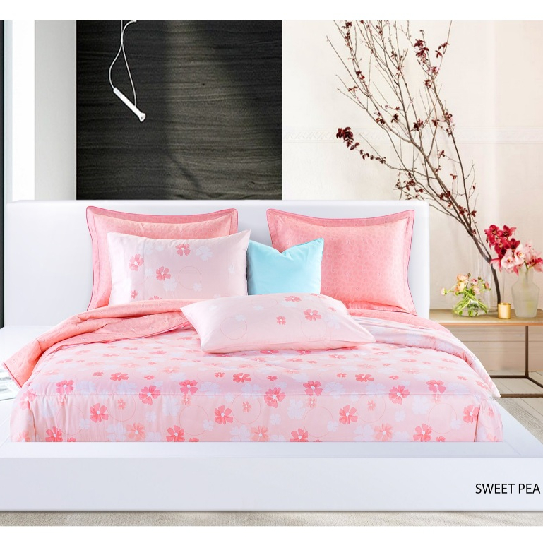 SANTAS ชุดเครื่องนอน ดีไซน์ SWEET PEA set 6 ชิ้น ทอ 350 เส้นด้าย COTTON USA เส้นใยฝ้ายบริสุทธิ์ 100%