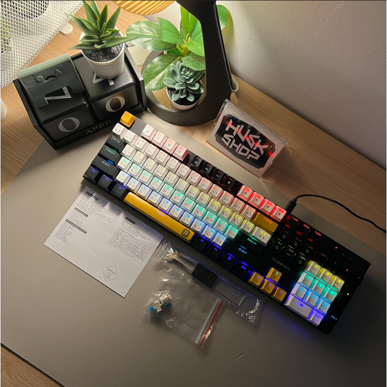 คีย์บอร์ดเกมมิ่ง Razeak RK-X61 Pro Mechanical Keyboard คีย์บอร์ด Blue & Red Switch คีย์บอร์ดเล่นเกม ประกัน1 ปี