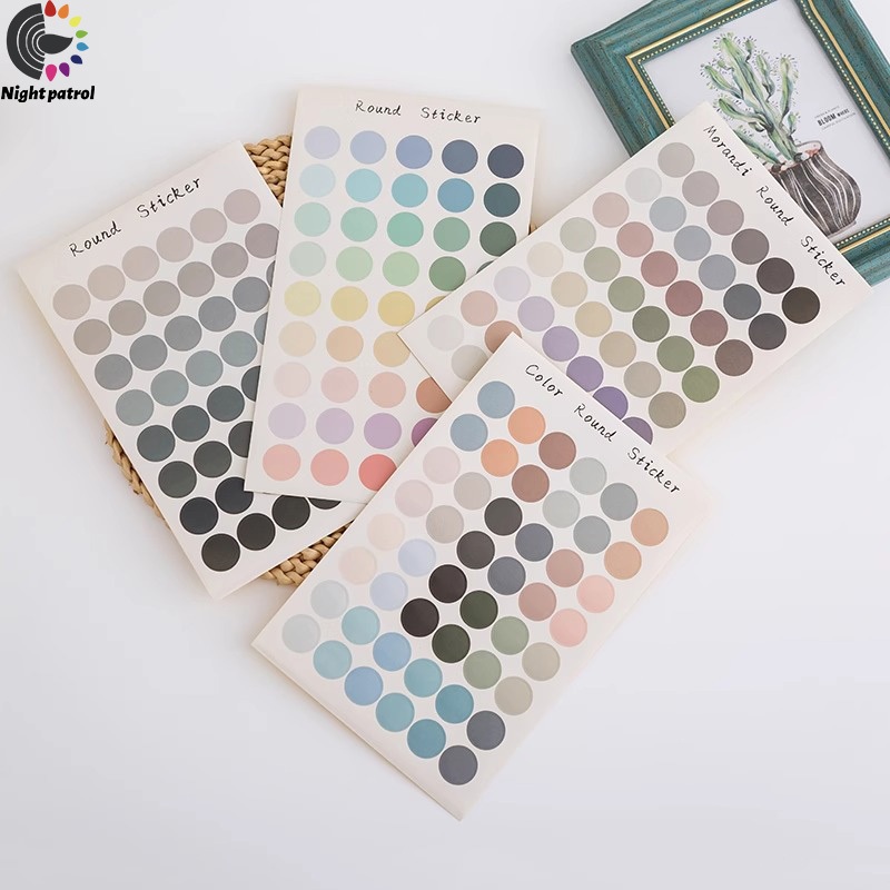 สติ๊กเกอร์วงกลม ลายจุด สติ๊กเกอร์ไดคัทจุดสี DIY ติดถุงเบเกอรี่ ถุงของขวัญ ตกแต่งสมุด น่ารัก Sticker Pastel