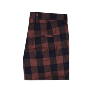 Hazard กางเกงขาสั้นลายสก๊อต ผ้า Cotton(คอตตอน) สีกากี