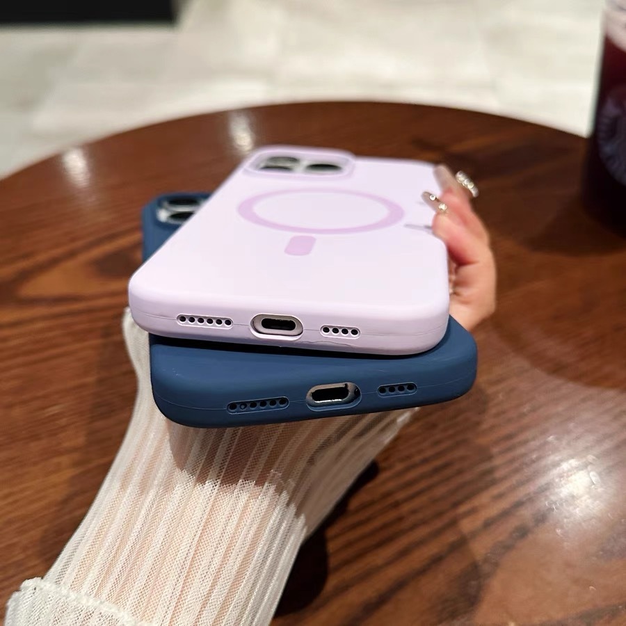 เคสซิลิโคน เคสชาร์จได้ เคสสีพื้นชาร์จได้ งานกำมะหยี่ for iPhone 11Pro/12Pro/13Pro/14Pro/15Pro/16Pro/15plus/16plus - รูปที่ 3