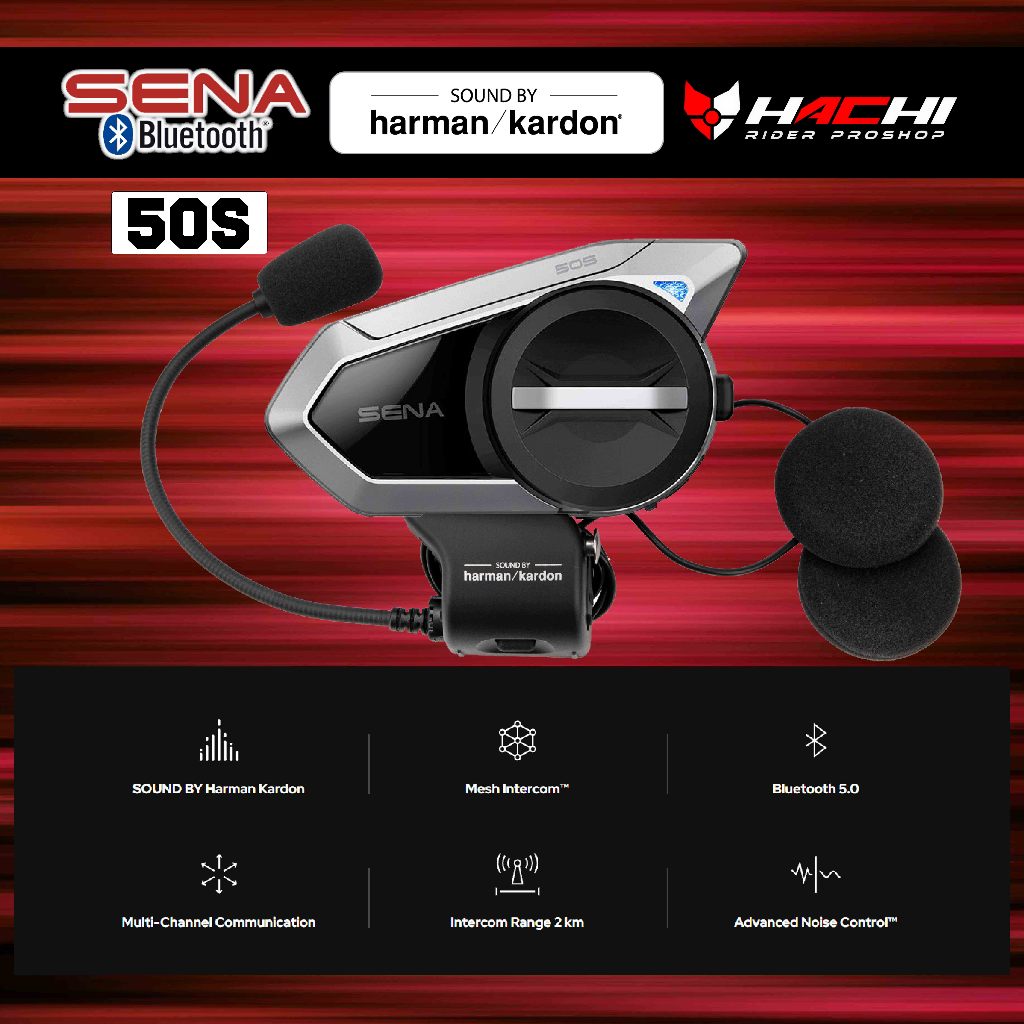 บลูทูธติดหมวกกันน็อค SENA BLUETOOTH - 50S SOUND BY Harman/Kardon