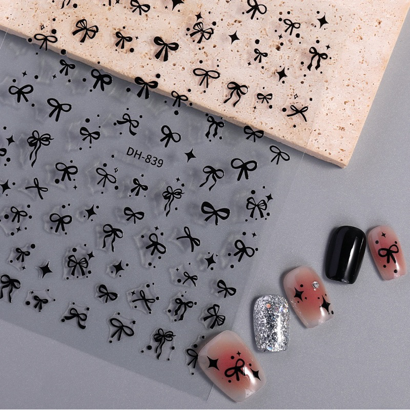 สติ๊กเกอร์โบว์ติดเล็บ แกะแปะมีกาวในตัว #839 - รูปที่ 3