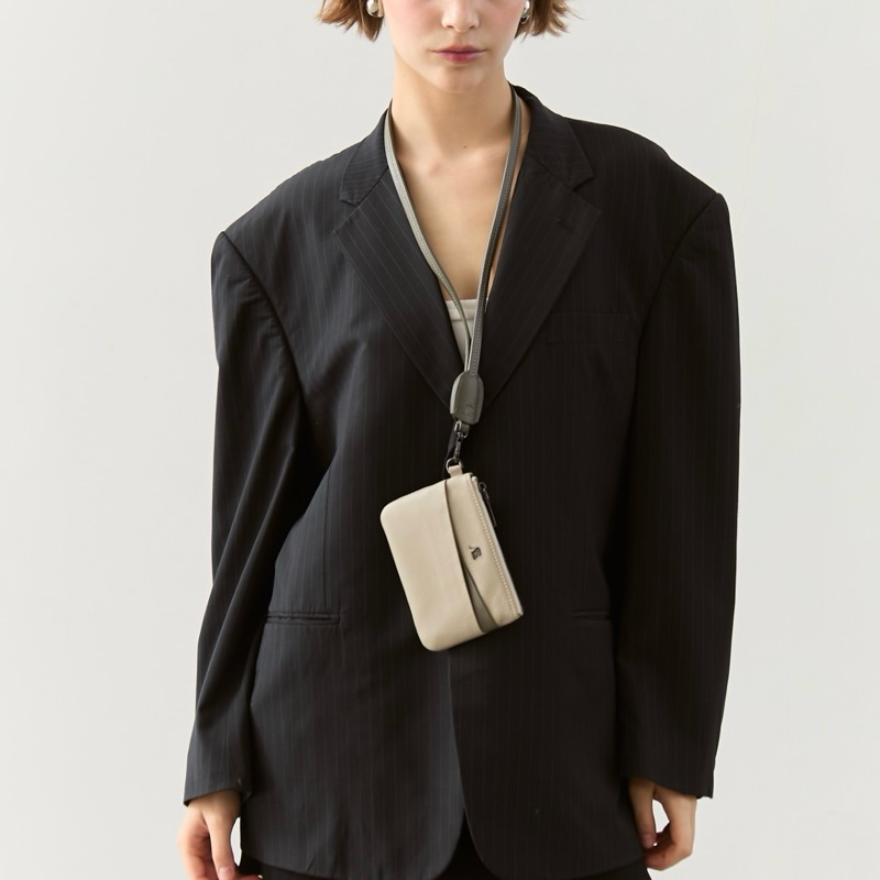 All Black BKK กระเป๋าคลัทช์ขนาดเล็ก รุ่น Mini Clutch Color Series (2 Tone) | สี Grey x Dark grey