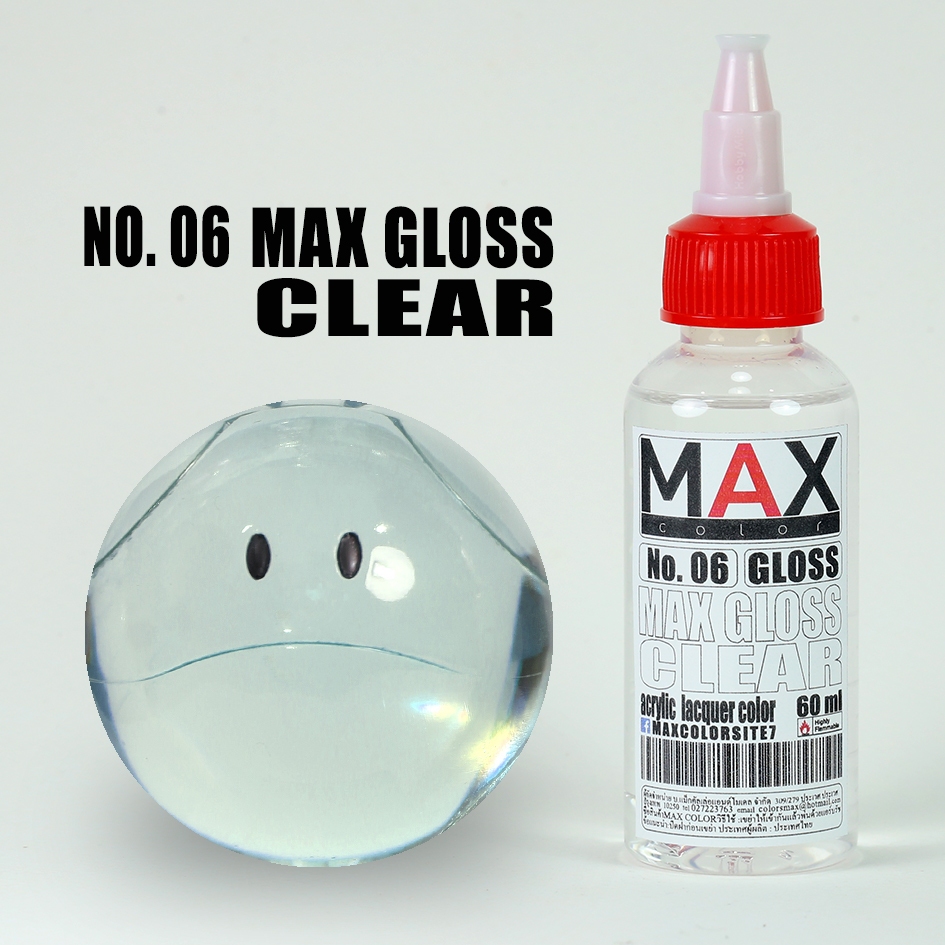 [ส่งของทุกวัน] Max Color No.6 GLOSS CLEAR เคลียร์เงา ขายดี สีอะคริลิก สีเพนท์โมเดล พ่นเงา เคลือบกันสีหลุดลอก