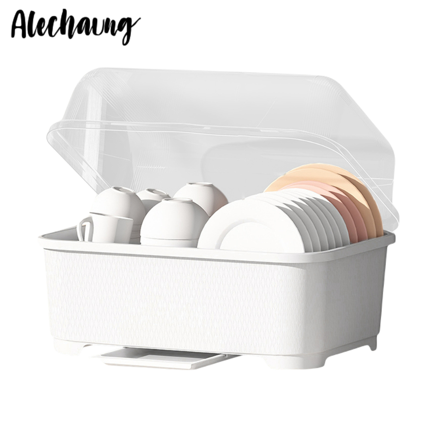 ที่คว่ำจานมีฝาปิด ที่เก็บจาน Dish rack ฝาปิดที่แน่น กันฝุ่นละออง และกันแมลง  Alechaung coffee