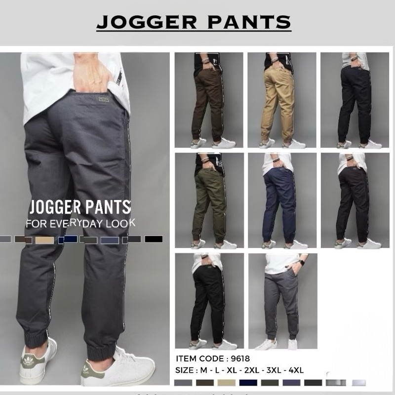 JEANSEXPRESS JOGGER PANTS กางเกงขายาวจ็อกเกอร์ชาย เอวยาง ใส่สบาย มี 7สี สีไม่ตกทรงสวย Size M L XL 2XL 3XL 4XL