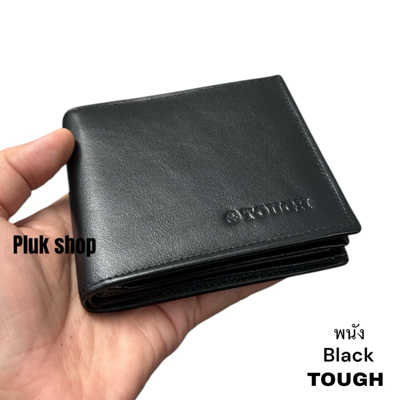 กระเป๋าสตางค์ผู้ชาย TOUGH หนังวัวแท้100% หนังนิ่ม พนัง ข้างและก้นขยาย ใบใหญ่ ขนาด 9x11x2 cm