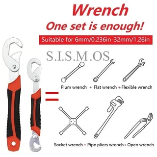 NC Hardware Universal Wrench 1 คู่ มี 2 ชิ้น เครื่องมือประแจแบบปรับได้ ประแจห้องน้ำปากสดอเนกประสงค์ ประแจท่อเปิดขนาดใหญ่