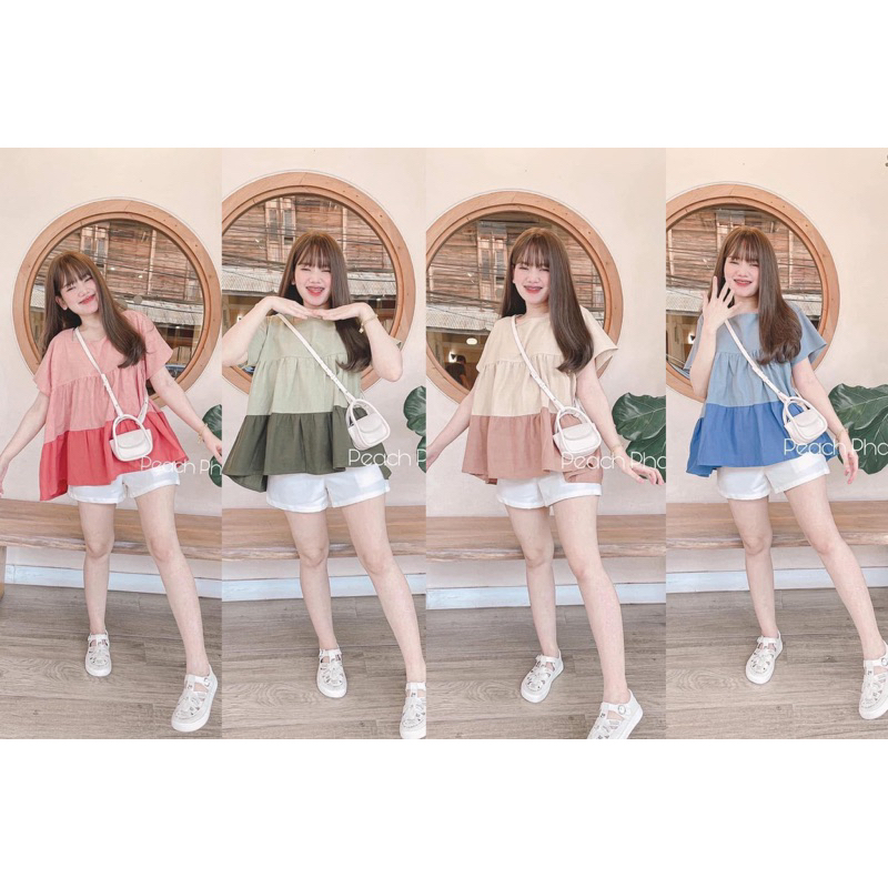 เสื้อเรนโบว์ทูโทน สองชั้นสองสี