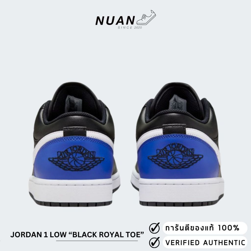 Nike Jordan 1 Low "Black Royal Toe" 553558-042 การันตี ของแท้ 100% รองเท้าลำลอง