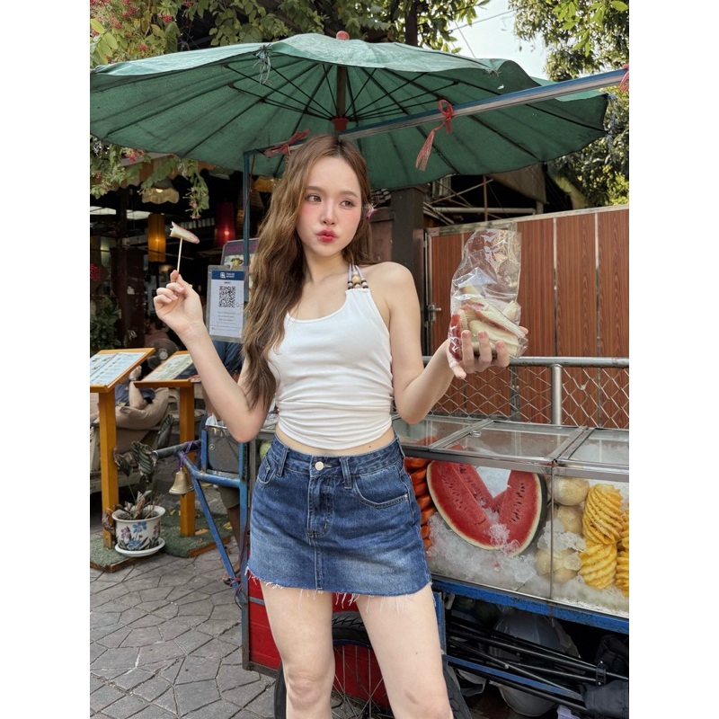 martin denim skirt by.onniiroom