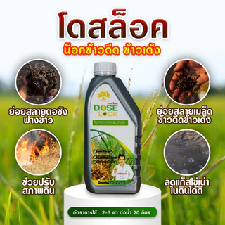 [ร้านค้าบริษัท] กำตัดดีดย่อยข้าววัชพืช ย่อยฟางข้าว โดสล็อค ชุดเซ็ต 2 ขวด ย่อยฟางไม่ต้องเผา ฟื้นฟูดิน