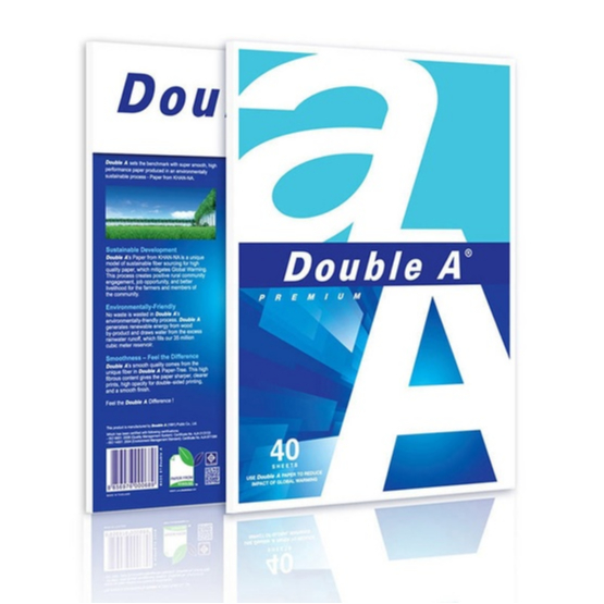 กระดาษถ่ายเอกสาร  A4 Double A หนา 80  แกรม จำนวน 40/100แผ่น กระดาษ เอ4