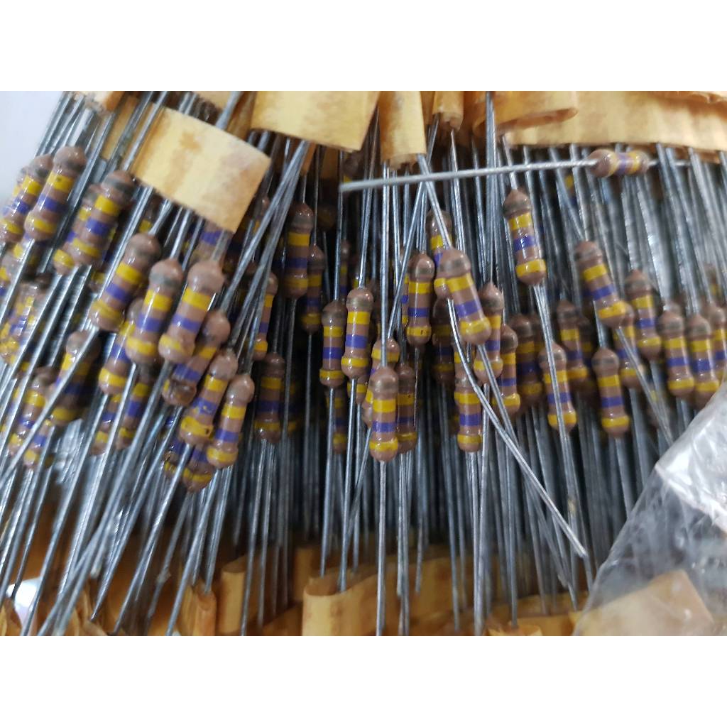 Resistor ตัวต้านทาน Metal Film (แพ็ค 10 ตัว) ค่า 470K Ohm 0.5 Watt ค่าความคลาดเคลื่อน 5%  งานคุณภาพจ