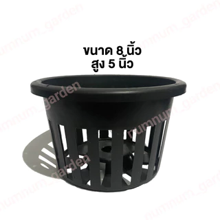 กระถางกล้วยไม้ ขนาด 8 นิ้ว กระเช้ากล้วยไม้ กระเช้า กระถางพลาสติก ดำ เกรด A