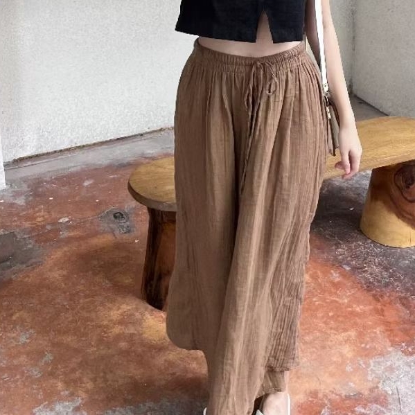 [sundaylife] Gypso pants กางเกงขาบาน กางเกงกระโปรง ผ้าสาลู กางเกงพริ้วๆ กางเกงญี่ปุ่น กางเกงขาบาน